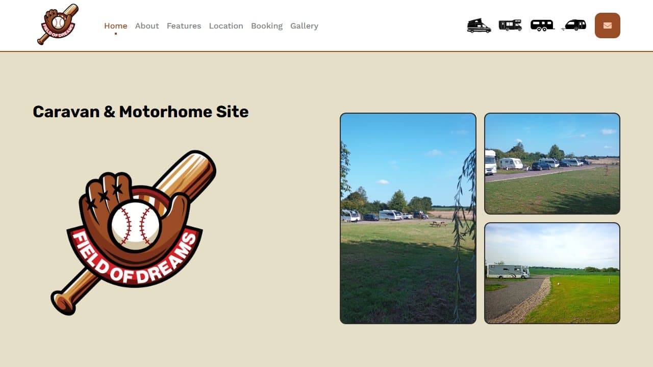 A clean, custom-built site for an adults-only caravan and motorhome site in rural Suffolk, making it easy for visitors to see the grounds and book a pitch.